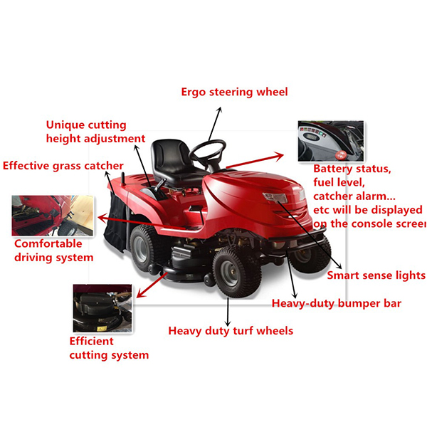 CE Riding lawn mower tractor of 17.5HP